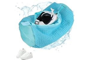 EUIOOVM Bolsa de lavado de zapatos para lavadora, cremallera, bolsas de lavandería antideformación, ligeras y portátiles, reutilizables (azul 1 piezas)