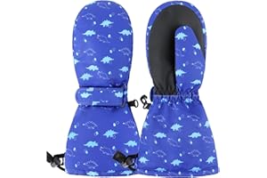 JANGANNSA Gants Hiver Enfant 1-6 Ans Gants Imperméables pour Garçons et Filles Snowboard Gants Chauffants