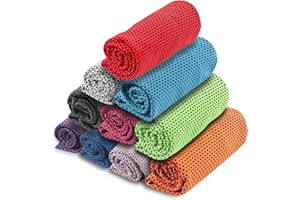 TIVUNORON 10PCS Asciugamano Di Raffreddamento, Asciugamano Di Raffreddamento Per Il Fitness, Asciugamano Sportivo In Microfibra, Per Golf, Yoga, Spiaggia, Campeggio L'Escursionismo, Viaggi (30*100 cm)