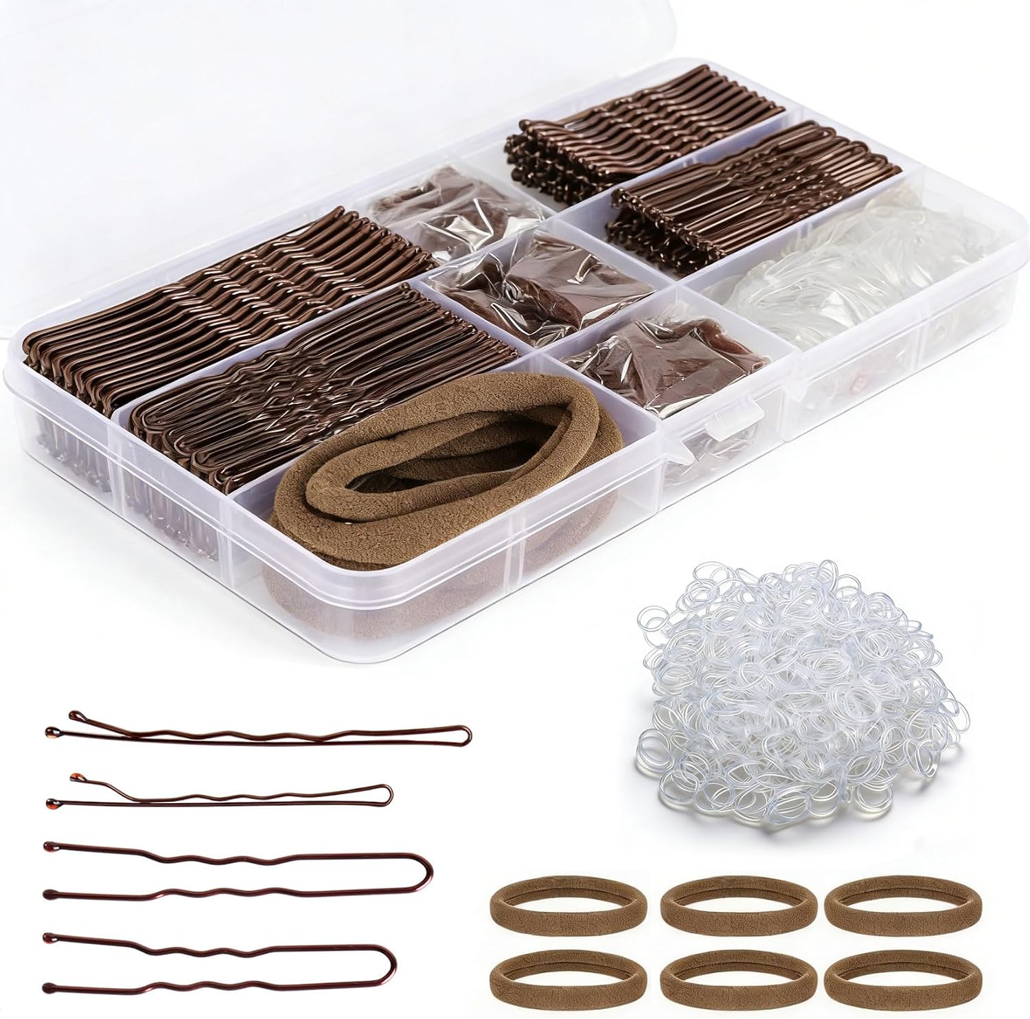 406 Pcs Horquillas Pelo Mujer, Horquillas para el Cabello, Pinzas Pelo Mujer, Horquilla Metal para el cabello, mujeres, con elástico para el cabellos