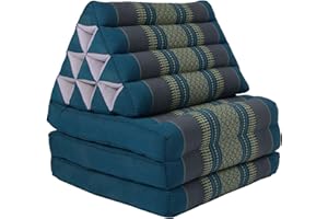 Fine Asianliving Cuscino Materasso Thailandese Triangolare 50x175x8cm Kapok Blu Cuscino Thailandese Materasso Triangolare Kapok Thai Meditazione da Yoga