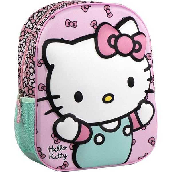 Mybagstory Zaino Hello Kitty Rosso Per Bambina - Leggero E Impermeabile - 29x22x9 Cm - Ideale Per Asilo E Scuola Materna