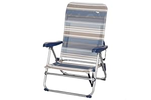 Aktive Krzesło Plażowe, Niebiesko/Biały, 5 pozycji