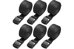 Hejo Correa de Amarre,6PCS 250x2.5cm Ajustable Cinchas de Amarre Trinquete de Metal Aleación con Liberación Rápida A Prueba de Oxido Cinchas para Bicicletas, Motocicletas, Paquetes de Equipaje