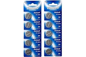 EUNICELL 10 X CR2016 DL2016 5000LC CR 2016 3V Lithium Key Fob Watch Batteries