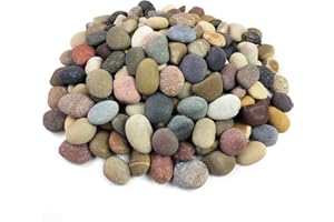 FANTIAN 20 lbs Garden Stones,2-4 cm Beach Cobbles. Decorative Stones Pebbles for Garden, Ponds, Water Features, Aquarium, Borders and Ground Cover