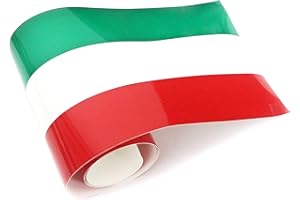 PTDecals Adesivo in PVC 1,5 m x 15 cm bandiera italiana IT 3 strisce colorate per auto motore carrozzeria specchi parafanghi laterali bagagliaio portellone posteriore finestra