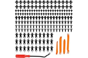 JSUOEO 190 Pcs Car Trim Clips with 5 Panel Removal Tools, Car Bumper Retainer Clips Plastic Rivets Fasteners Door Trim Panel Fender Clips for Auto Interior Body Radio Dashboard Repair