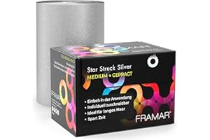 ‎FRAMAR FRAMAR Silber Strähnenfolie Für Friseur - Alufolie Friseur, Alufolie Für Strähnen Set, Haarfolie, Strähnchenfolie, Friseur Folie Strähnen, Strähnchen Folie, Folienrollen, Strähnenpapier – 320 Fuß Star