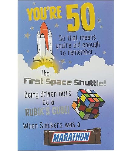 Biglietto Auguri Umoristico Per 50° Compleanno | Hysterical Heritage | Formato 167x173 Mm Con Busta