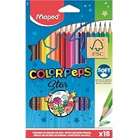 Maped Color'Peps Classic – 72 Crayons De Couleur Triangulaires Vifs En Bois – Pochette Carton Idéale Rentrée Scolaire