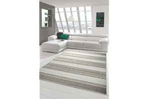 Teppich-Traum dywan kuchenny o wyglądzie sizalu, nowoczesny, chodnik kuchenny, płaska tkanina w paski, w szaro-beżowe, wymiary 60 x 110 cm