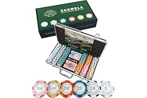 Bullets Playing Cards | Pokerkoffer „Carmela“ mit 300 Clay Pokerchips 14g | Pokerset mit Karten, Würfeln, Dealer Button & Pokerregeln
