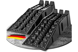WERKTHOR Rampe d'Accès pour Voitures - [Lot de 2] Rampes d'Accès pour Voitures pour Une Adhérence Maximale - Elévateur de Voiture Robuste pour Toute Surface - Cales d'Accès pour Véhicules Jusqu'à 5t