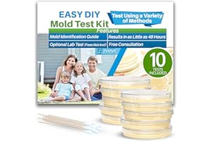 ES EVVIVA SCIENCES Evviva Sciences Mold Test Kit for Home - 10 Simple Mold Detection Tests - Optional Lab Analysis - Test HVAC System, Room Air, & Home Surfaces for Molds/Spores - Includes Detailed Mold ID Guide