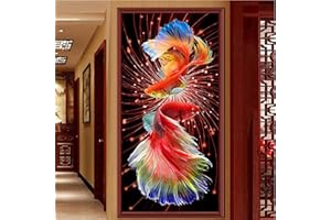 SWECOMZE 5D Diamond Painting Set Goldfisch Diamant Painting Diamant Malerei Wohnzimmer Schlafzimmer Büro Wand Und Eingang Dekoration (60x110cm)
