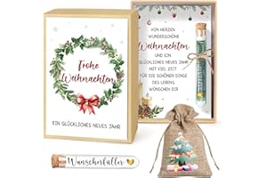 BOFUNX Weihnachten Geldgeschenk Inklusive Grußkarte Geschenkbox Kunststoff Reagenzglas Jutesäckchen für Weihnachten Geld Gutschein Verpackung Weihnacht Geschenk Nikolaus Geschenke