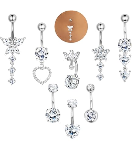 20 Bijoux De Piercing En Acier Inoxydable Pour Nombril - Flexible, Pour Femme Enceinte, Maternité, Anneaux De Nez, Boucles D'oreilles