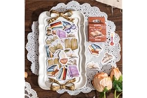 TA MERRY Scrapbook Accessories Stickers Kit，46Pcs Scrapbooking Supplies Vintage Journaling Stickers for Adults，Aesthetic Kindle Book Stickers Craft Supplies for Scrapbooking，Card Making，Journal(Collection）