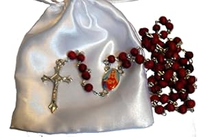 AMELIA MAE First Holy Communion Rosary Beads – Beautiful 1st Communion Keepsake Present - Gorgeous Girls or Boys Gift Set. Excellent Quality Five Decade Rosary
