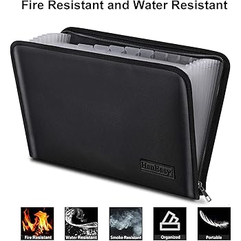 Relaxdays Dokumententasche DIN A4 - Feuerfest & Wasserdicht Mit Zahlenschloss