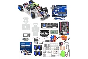 OSOYOO Robot RC Smart Car Kit de bricolage pour adultes, adolescents avec moteur de direction assistée, WiFi, Bluetooth, code programmable Arduino UNO