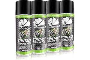 AABCOOLING Contact Cleaner TECH 4 x 400 ml - Spray för rengöring och underhåll av elektriska kontakter, snabbtorkande, för elektronik och fordon