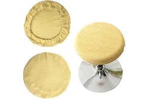LIANGQI CHENNAN 2 Stück Rund Stuhlhussen Staubdicht Hocker Bezug Runde Wasserdichter Hockerbezüge Rund Bezug Runder Drehbarer Hocker Schonbezug Knitterfrei für 25-29 cm Durchmesser Runder Hocker