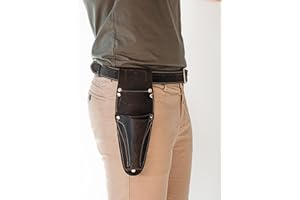 STAMESKY Hori Hori Ledergürtel mit Garten- und Scherentaschen, personalisierter Floristen-Werkzeuggürtel aus Leder, Gartengürtel mit Taschen, Schwarz