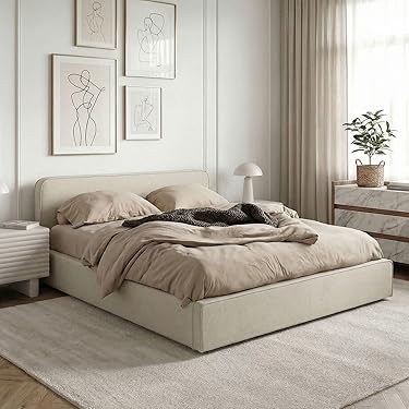vidaXL - Bed met opbergruimte en LED - lichtgrijs - stof - 120x200 cm