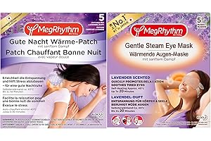 ‎MEGRHYTHM MegRhythm Vorteils-Set - 1x 5 MegRhythm Wärmende Augenmaske und 1x 5 MegRhythm Gute Nacht Wärme-Nackenpflaster - Entspannung für die Augen und den Körper