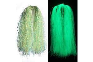 Tigofly Flashabou Lametta, Hecht, Bass, Luftschlangen, 0,7 mm breit, leuchtend, leuchtet im Dunkeln, 4 Packungen