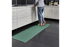 7VSTOHS Kitchen Mat, Heavy Duty Anti Fatigue PVC Kitchen Rugs, Waterproof, Non-slip, Washable and Oil Resistant Leather Kitchen Floor Mat for Kitchen, Dining Room, Living Room, Office