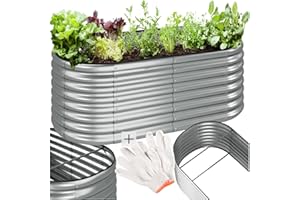 TecTake® Orto Rialzato, 603l, Zincato, 160 x 80x 60 cm, Struttura in Acciaio Zincato, Base Aperta, Perfetto per Verdure, Erbe Aromatiche e Fiori, Montaggio Rapido, Alta Stabilità, Giardino Rialzato