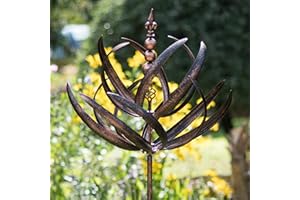 Creekwood Windsor Wind Spinner Brushed Copper Metal Garden ornaments outdoor Garden Decorations Kinetic Wind Spinners for Patio, Lawn, and Garden décor Metal Outdoor Decorative 86 inches (220cm)