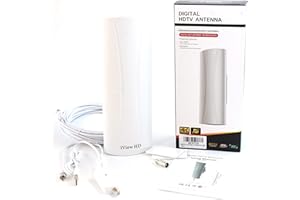 IVIEW-HD NEW FULL HD Freeview Amplified Digital TV Aerial Antenna For Outdoor & Indoor use (10 METERS LONG CABLE) 4K 1080P HD/VHF/UHF Channels For Built-in Tuner Home Television & Set Top Boxes EASY FIT 25dB
