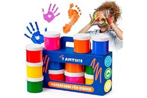 7 Artists Fingerfärger Barn Giftfria Tvättbara 6x60 ml – Målarfärg Barn 1 2 3 år
