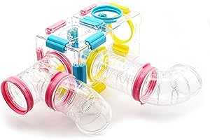 GNB PET 94 Pcs DIY Hamster Tunnel and Playground Module,Tube House Platform Cage Accessories for Mouse Hamster and Other Small Animals