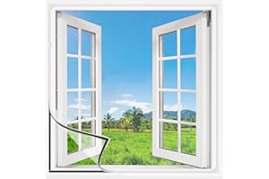 UtauHom Magnetic Fly Screen for Windows,Mosquitoes Net for Windows Max Size 59” x 71”，Fiberglass Mesh Easy Installation Prevents Insects/Flies/Mosquitoes from Entering The Room（150 x 180cm White Mesh）