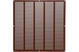 STEINBERG14 Griglia di ventilazione Marrone da 500x500mm in lamiera d'acciaio con lamelle interne e protezione dagli insetti