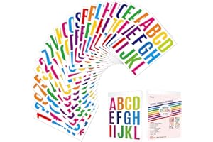 LZLPACKING Self Adhesive Vinyl Letter Number Stickers Kit, Mailbox Numbers Sticker for Mailbox, Alphabet Number Stickers, Decals for Sign, Kitchen,Door, Business, Addres (2inch, color)