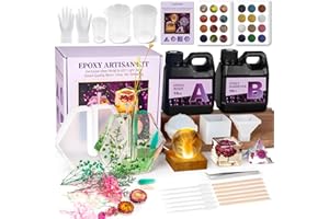 ZEROMX Epoxy Resin Kits for Beginners with Light, Resin Kit and Resin Silicone Moulds Complete Set DIY Crafts for Adults Women, Epoxy Set with 3D Dried Flowers, Measuring Cups and Resins Supplies