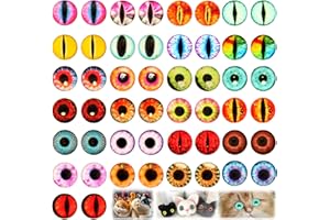 YESLUSY Set di 100 Occhi in Vetro Colorato per Giocattoli e Bambole - Diametro 12 mm - Accessori Fai da Te per Artigianato e Decorazione
