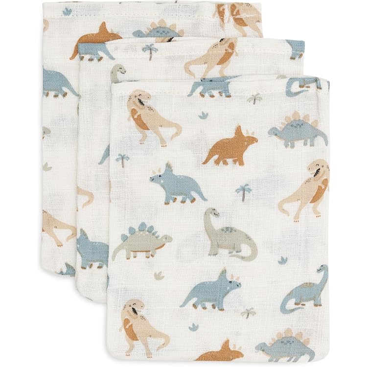 Gants De Toilette Bébé Hydrophiles - Lot De 3 - 20x15 Cm - 100% Coton - Multicolore - Jollein