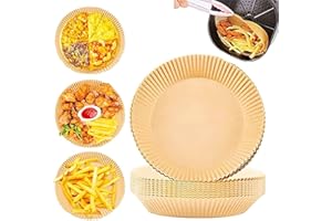 OZNEWLIFE 30 Stück Air Fryer Einwegpapier Backpapier，Backpapier Rund，Luftfritteuse Pergamentpapier，wasserfest und ölfest FüR Bratpfanne, Ofen, Grill, Koch, Dampf, Fritteuse Und HeißLuftfritteuse
