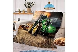 CXYXHW Manta de franela con diseño de tractor, cálida y mullida, manta de microfibra para decoración del hogar (tractor A, 150 x 200 cm)