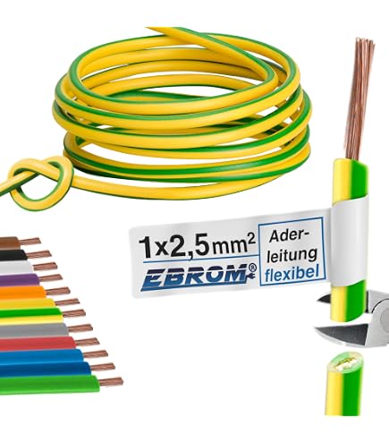 Rouleau De Câble électrique H07V-U 1x2,5mm² Rouge 10 Mètres - Pour Installation Domestique, Gaines - 10