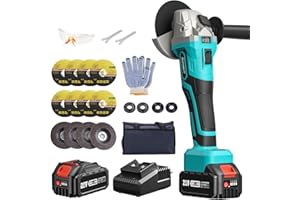 AVHRIT Cordless Angle Grinder 115mm, 21V Power Angle Grinder Tools with 1PCS 4.0Ah Battery,9000RPM Brushless Motor Metal Grinder, 4-1/2'' Cordless Grinder Cutting Wheels, Flap Disc for Cutting, Grinding