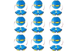 LAXIER Haustierspielzeug Flying Saucer Ball für Hunde, Hundeballspielzeug, tragbares Flying Saucer Spielzeug Stomp Magic Ball Kinderspielzeug, Magic UFO Ball (Blue)