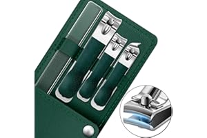 BLESWIN Obcinacz do paznokci, 4 szt. obcinacz do paznokci i paznokci ze szklanym pilnikiem do paznokci, ostry obcinacz do paznokci i obcinacz do paznokci u stóp, dla mężczyzn, kobiet lub seniorów,